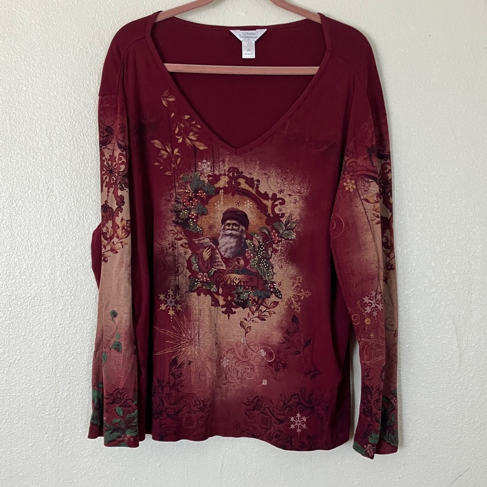 VTG Christopher & Banks Christmas Holiday Top, 2X